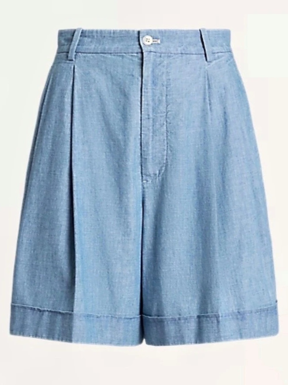 Polo- High-Waisted Blue chambray Shorts